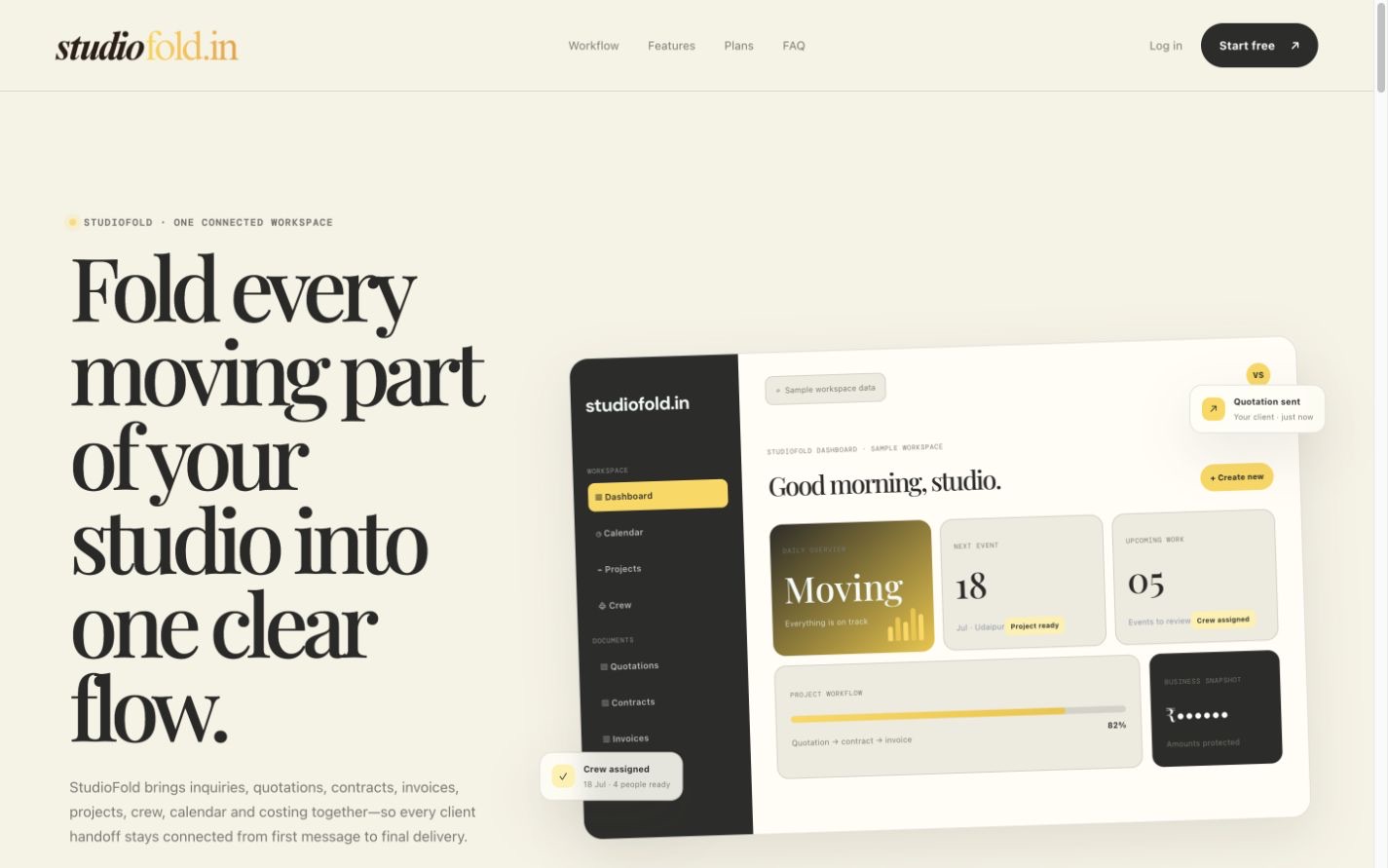 StudioFold website